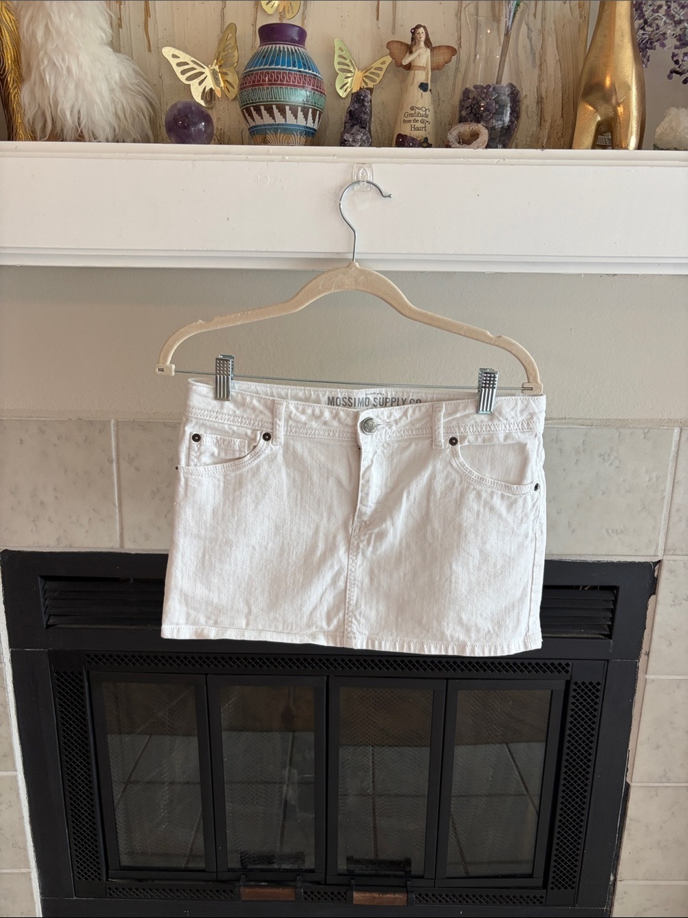 Mossimo Supply Co. White Denim Mini Skirt
